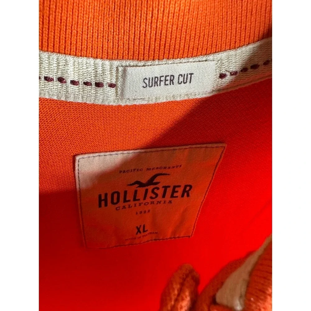 Hollister‎ Men's Super Cut Fit Polo Orange Size XL Y2K_3